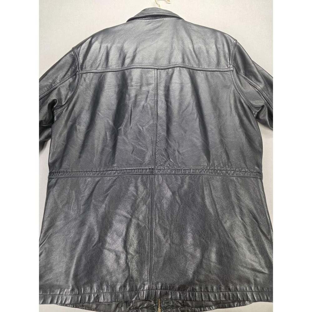M Julian x Wilsons Leather Men Leather Trench Coat Black Vintage Y2K Gorpcore - Picture 11 of 16